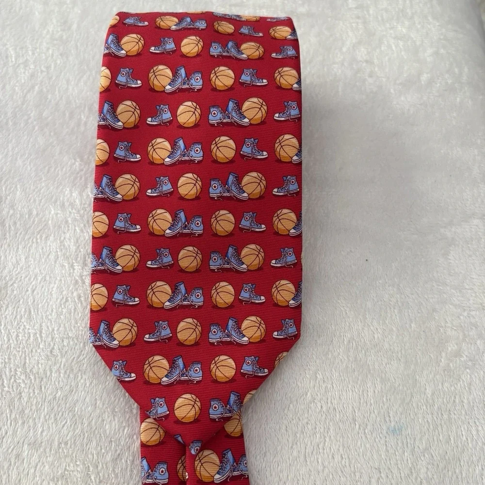 Bird Dog Bay 100% silk handmade USA tie hoop dreams